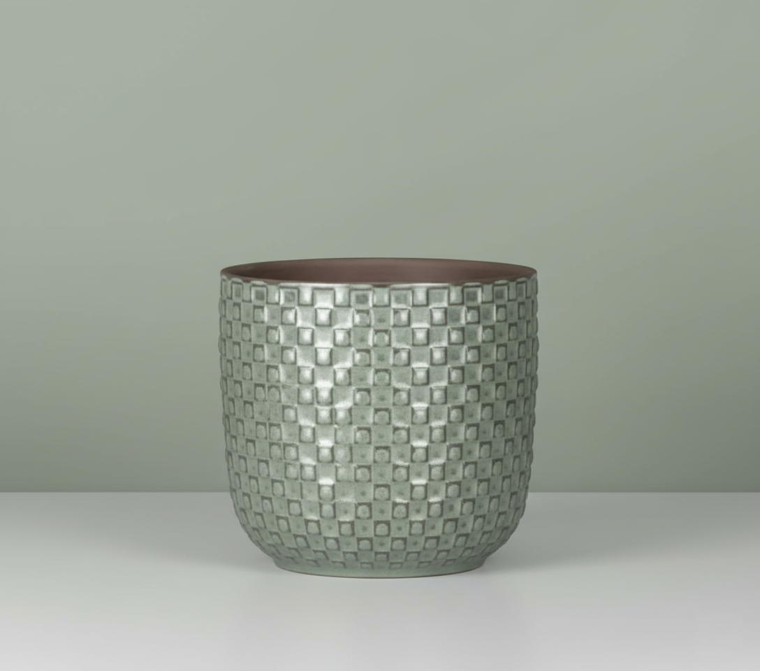 Sage Green Grid Planter