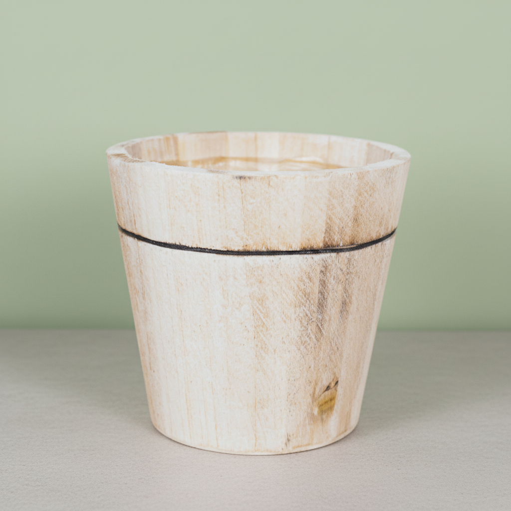 Light Natural Wood Planter