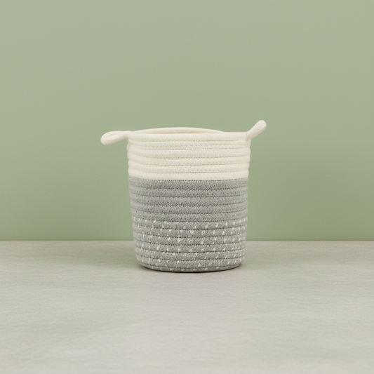 Nordic Grey&White Rope Planter