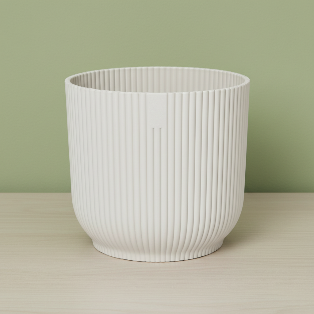 White Fluted Planter