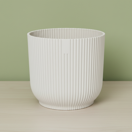 White Fluted Planter