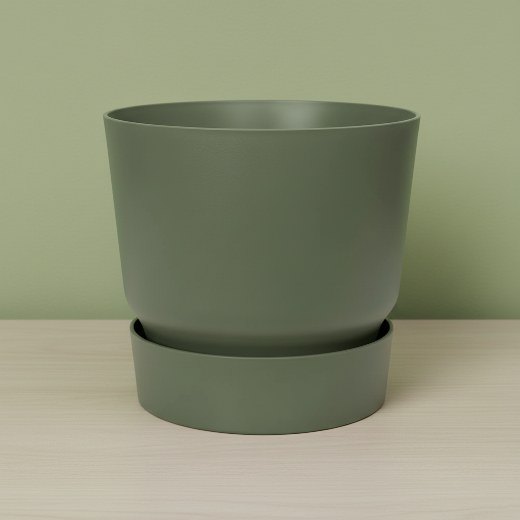 Green Planter with Saucer