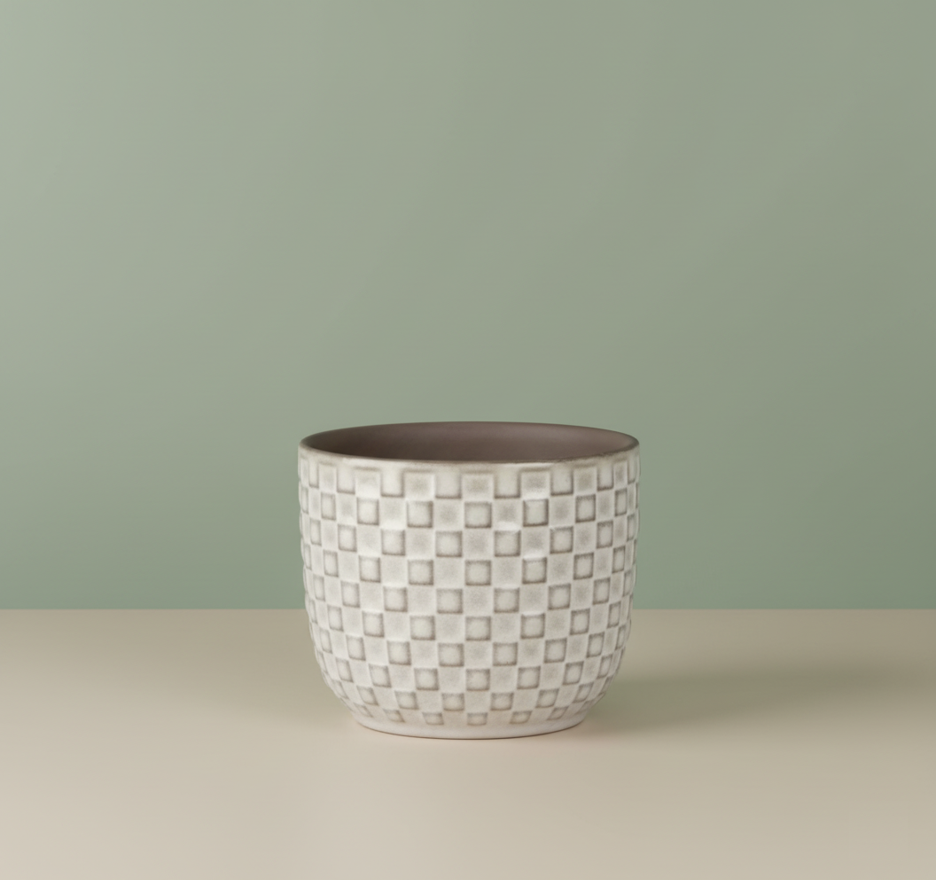 Ivory Grid Planter