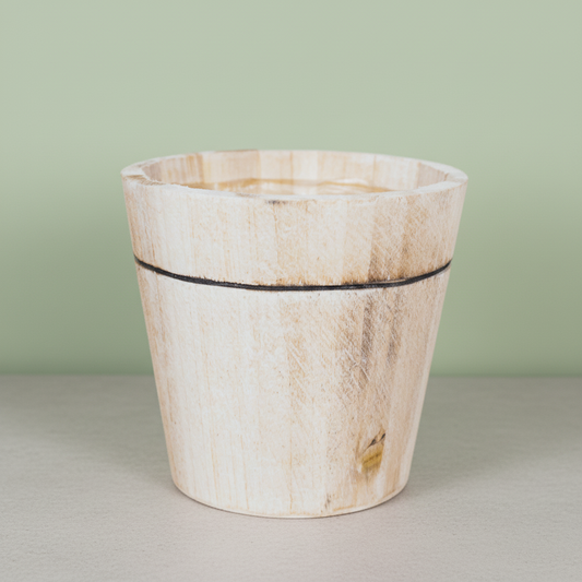 Light Natural Wood Planter
