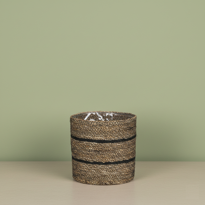 Lined Seagrass Basket Planter