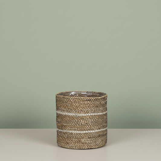 Lined Seagrass Basket Planter