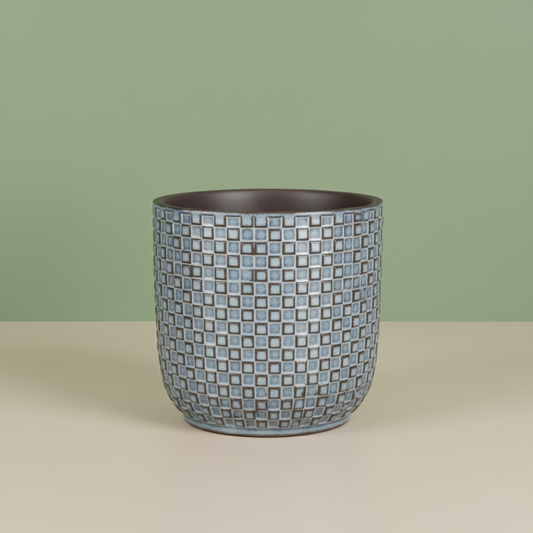 Square‑Texture Cool Blue Planter