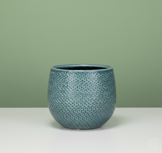 Glazed Teal Ceramic Planter