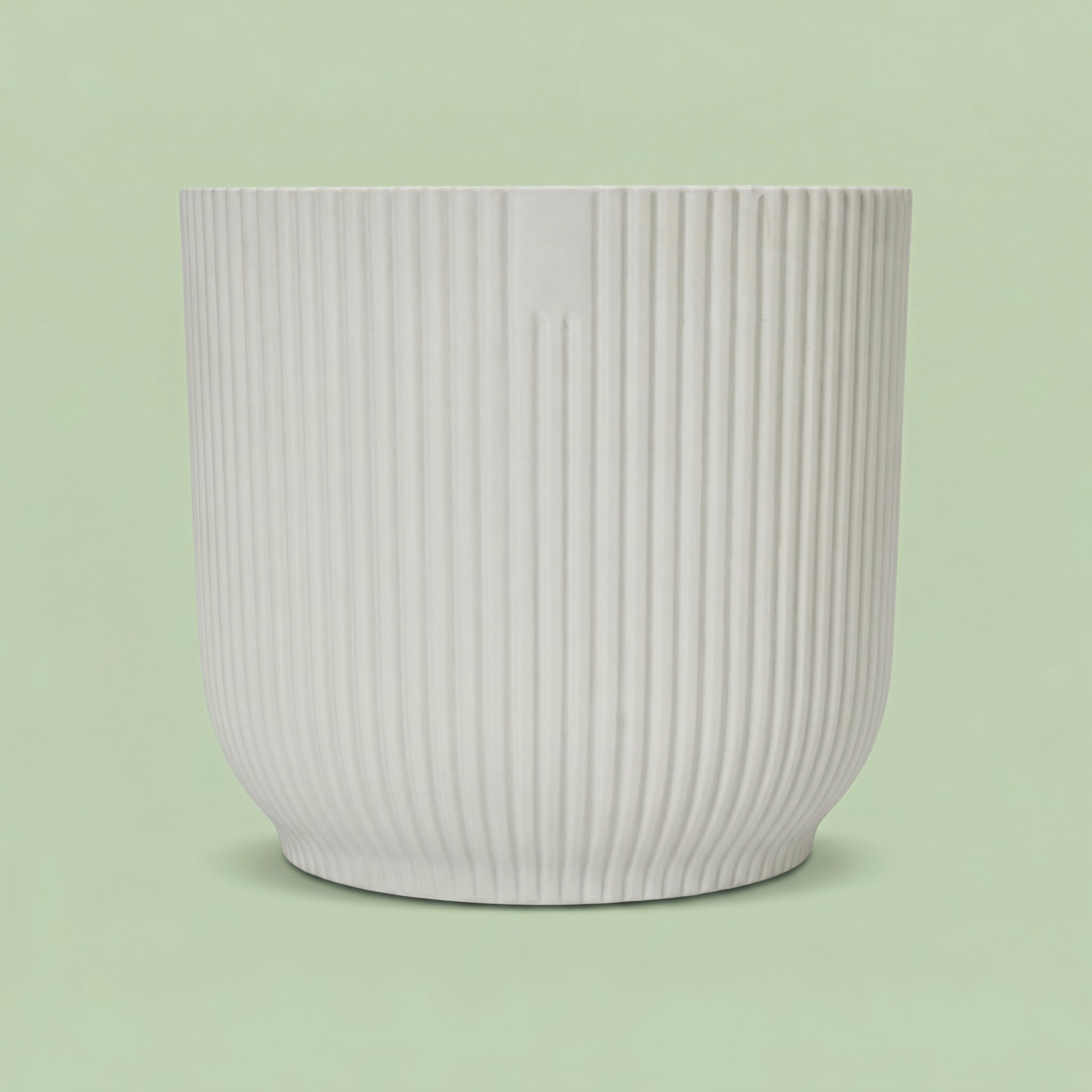 Ribbed Texture Planter - White 14 cm - pots