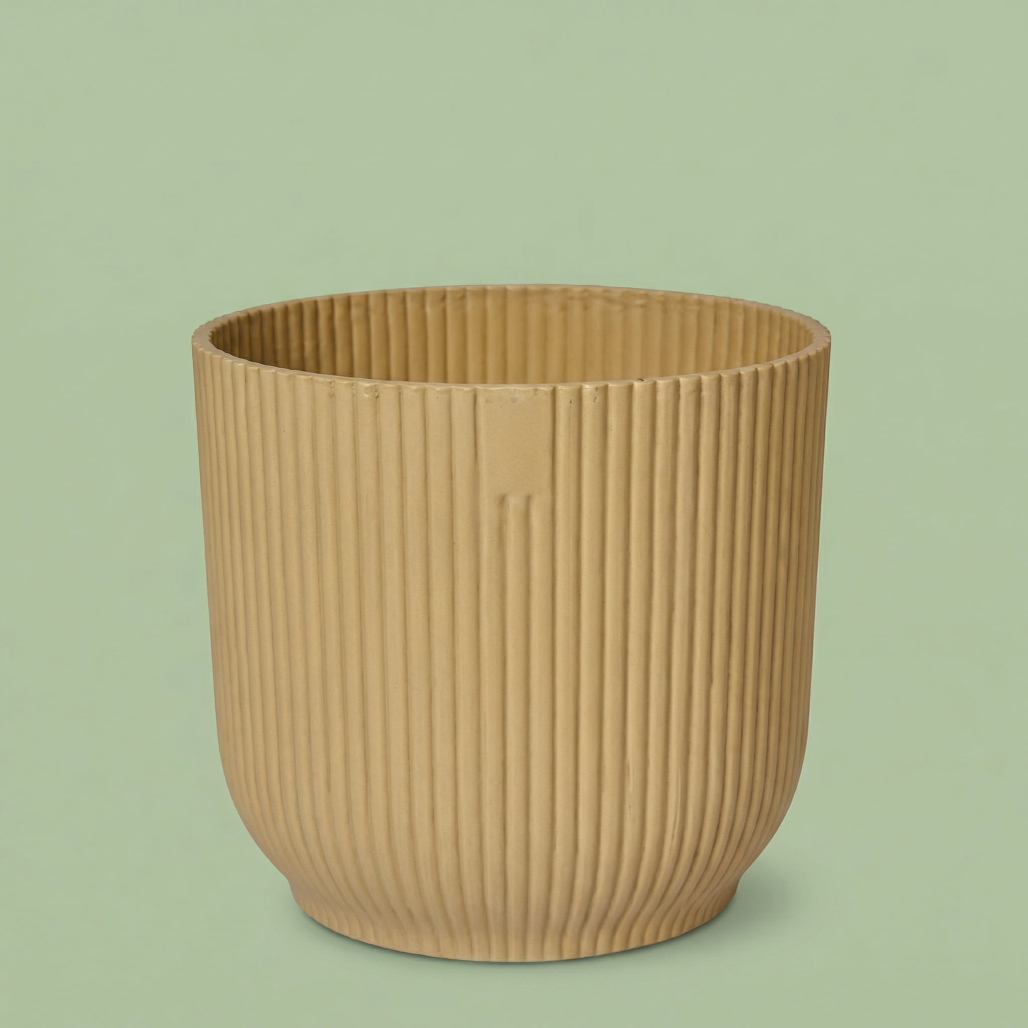 Ribbed Texture Planter - Yellow 18 cm - pots
