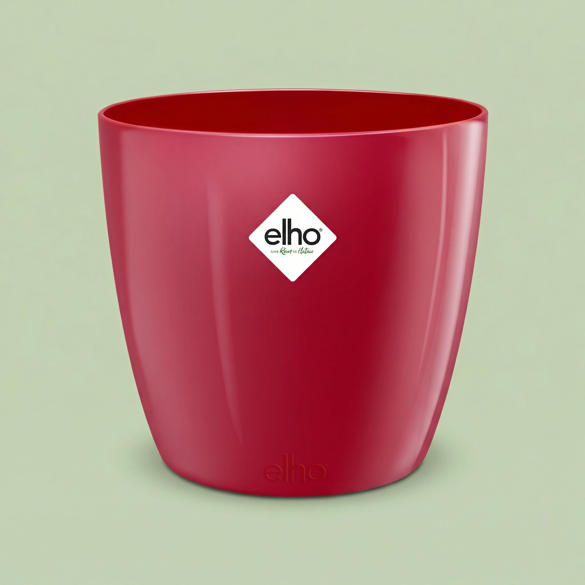 Round High-Gloss Planter - Lovely Red 25 cm - pots